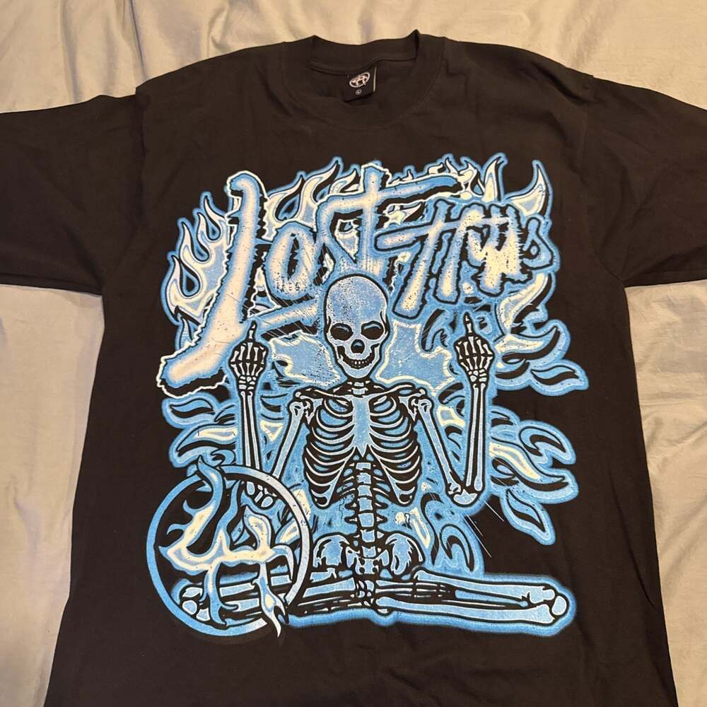 Lost Hills Men's Sitting Skeleton Tee - Size‎ Large